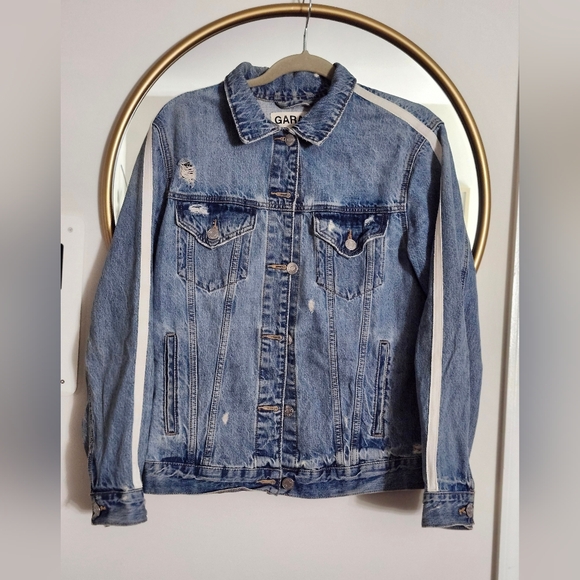 Boyfriend Denim Jacket Mid-Wash Large - Picture 3 of 6